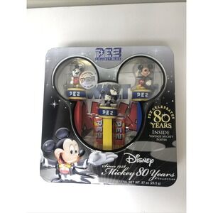 Disney PEZ Mickey Mouse 80 Years Collection W/ Retro Mickey Poster-Sealed New
